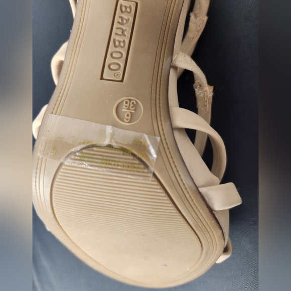 Bamboo Suede Zip Back Women's Size 6 Strapped Design Modern Style - Picture 9 of 12